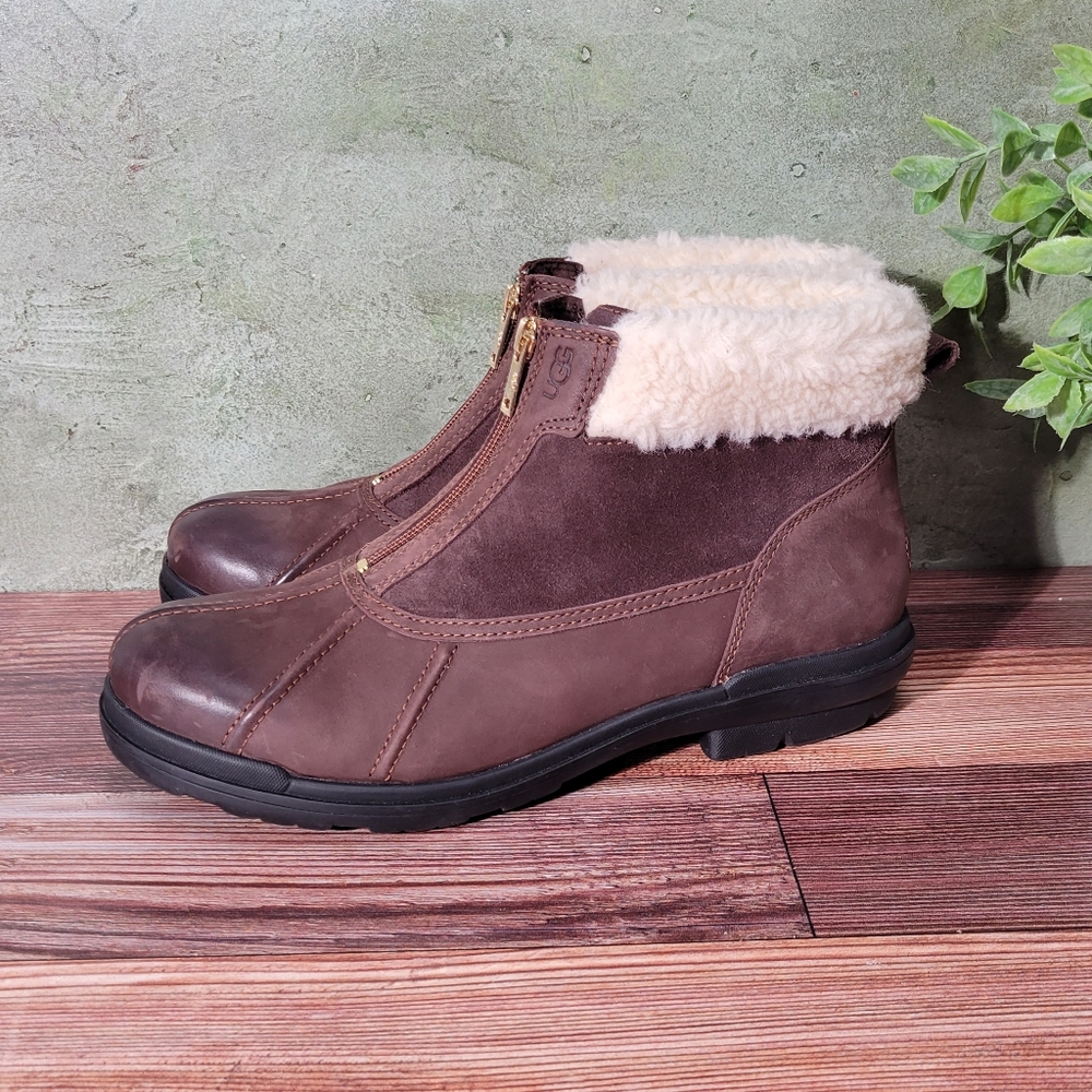 UGG Hapsburg zip Waterproof shearling boots.